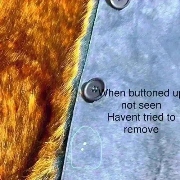 The LOOK Randolph Duke Womens Suede & Faux Fur Blue Fox Jacket Hood Size Large - Picture 14 of 16